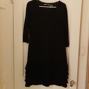 Black knee length knit dress